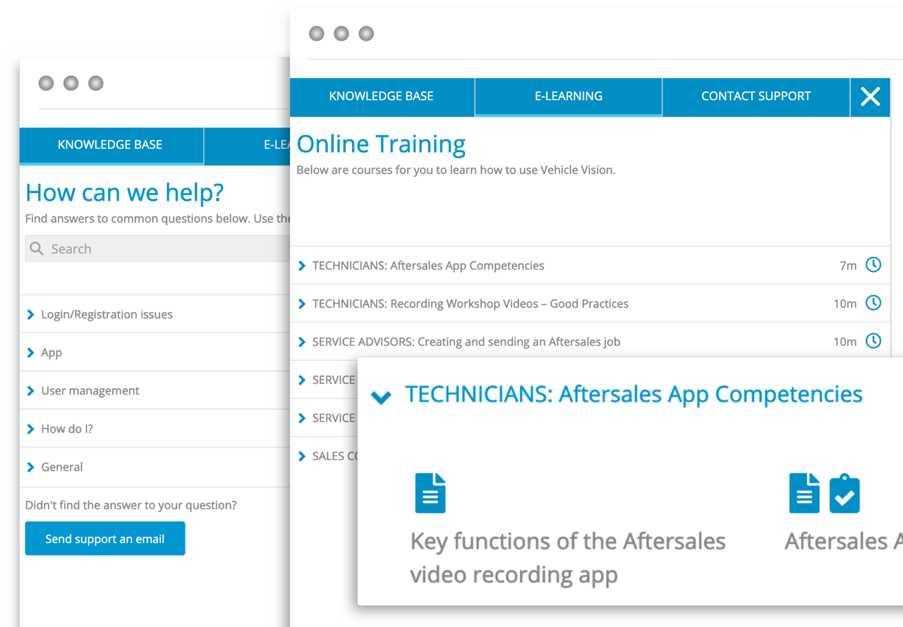 E-learning feature - Technician video app